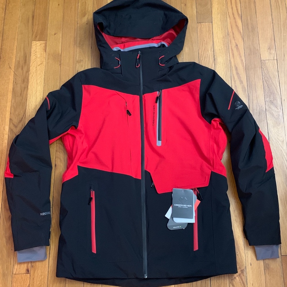 Obermeyer Mens Hooded Kodiak Jacket Red & Black
